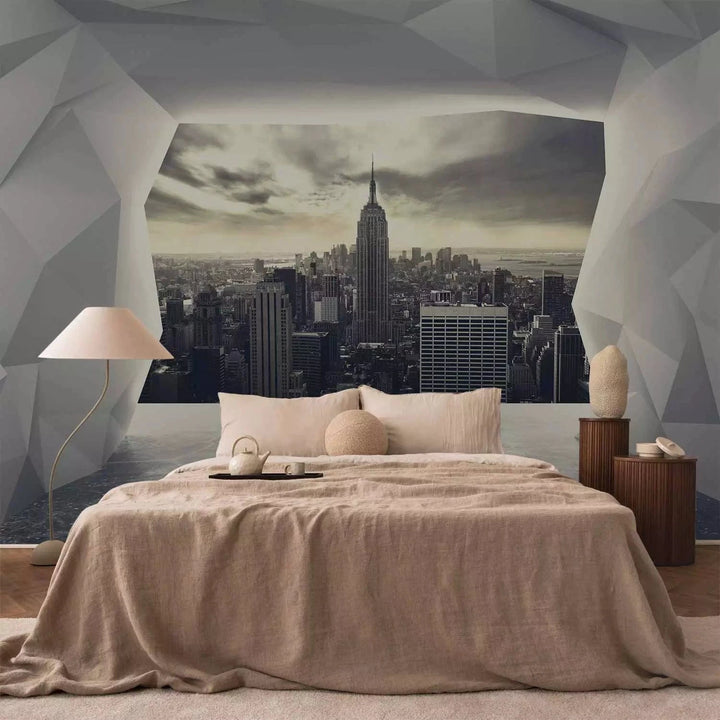 3D fototapetes ar Ņujorku pelēkos toņos - Vakaras laiks, 66245 Tapetenshop.lv