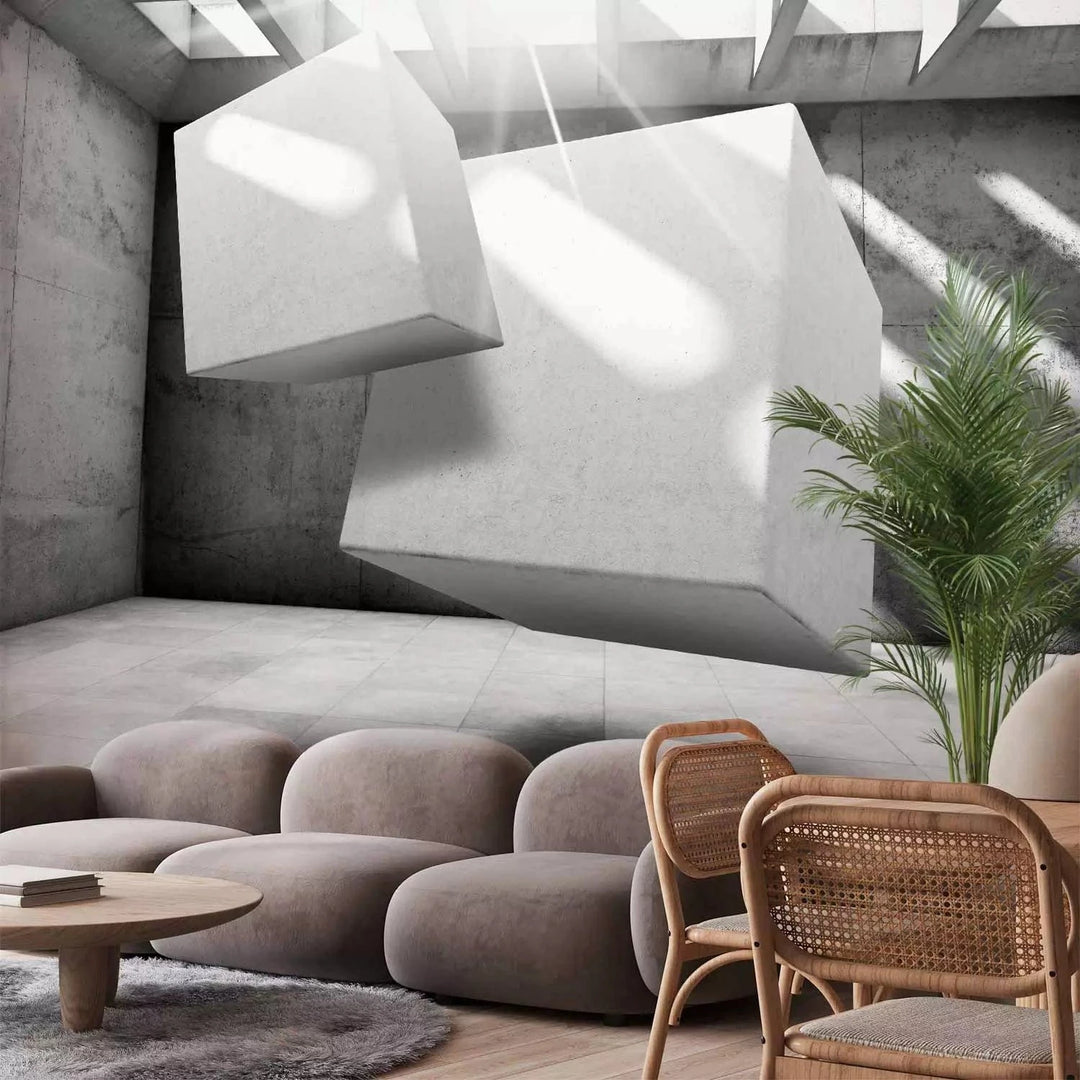 3D fototapetes ar perspektīvu - Dejošie kubi, 97032 Tapetenshop.lv