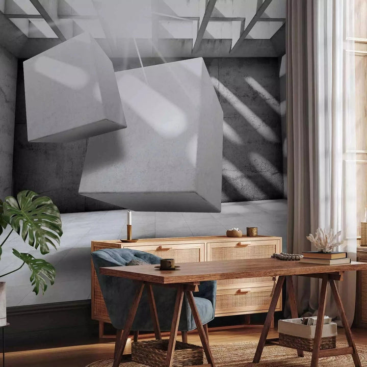 3D fototapetes ar perspektīvu - Dejošie kubi, 97032 Tapetenshop.lv