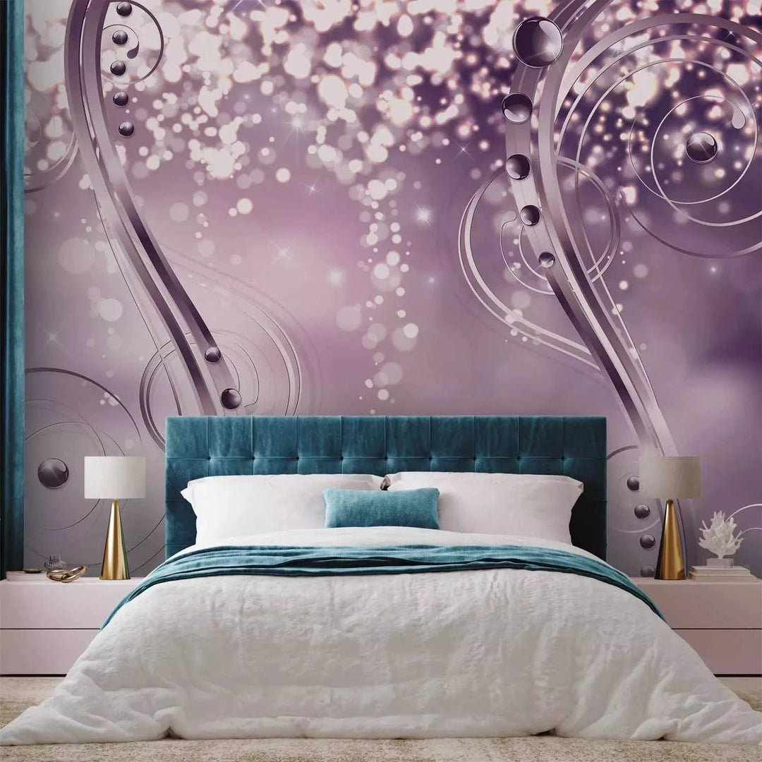 3D fototapetes - Gaismas kompozīcija ar ornamentu, violetā - cena Tapetenshop.lv