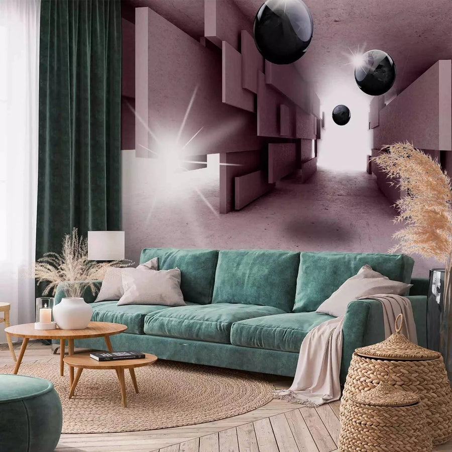 3D fototapetes - Ģeometrisks tunelis (violetos toņos), 65681 Tapetenshop.lv