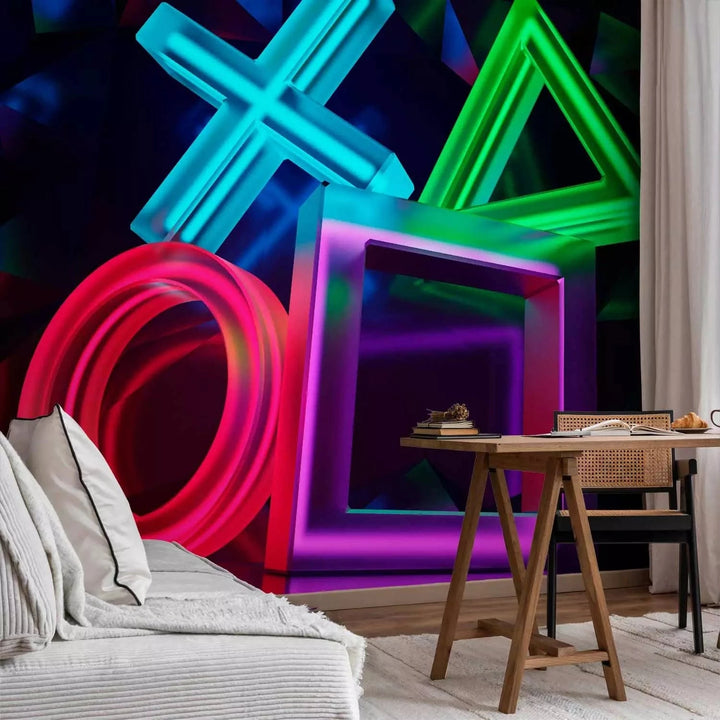 3D fototapetes jauniešu istabai - Lielā uzvara, speļu simboli Tapetenshop.lv