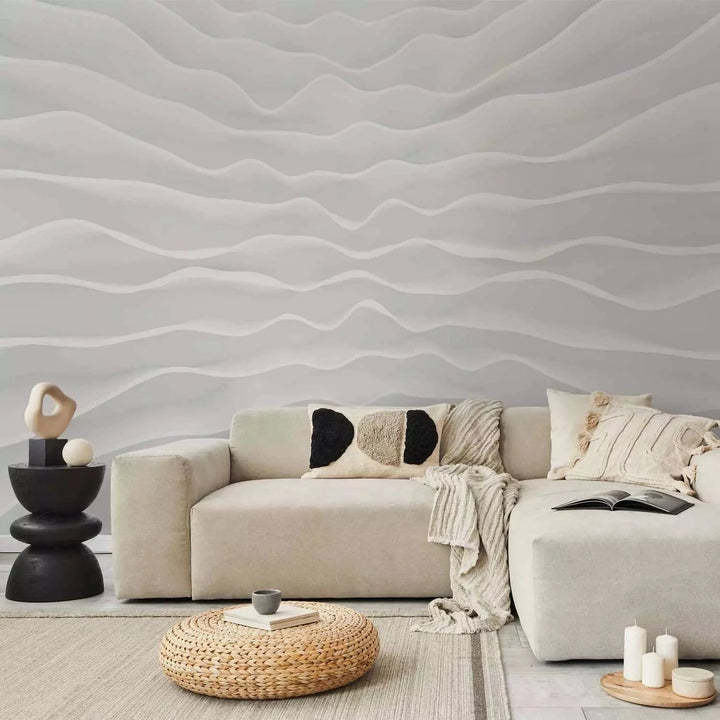 3D fototapetes - Origami, baltā krāsā - minimālismā dizains Tapetenshop.lv