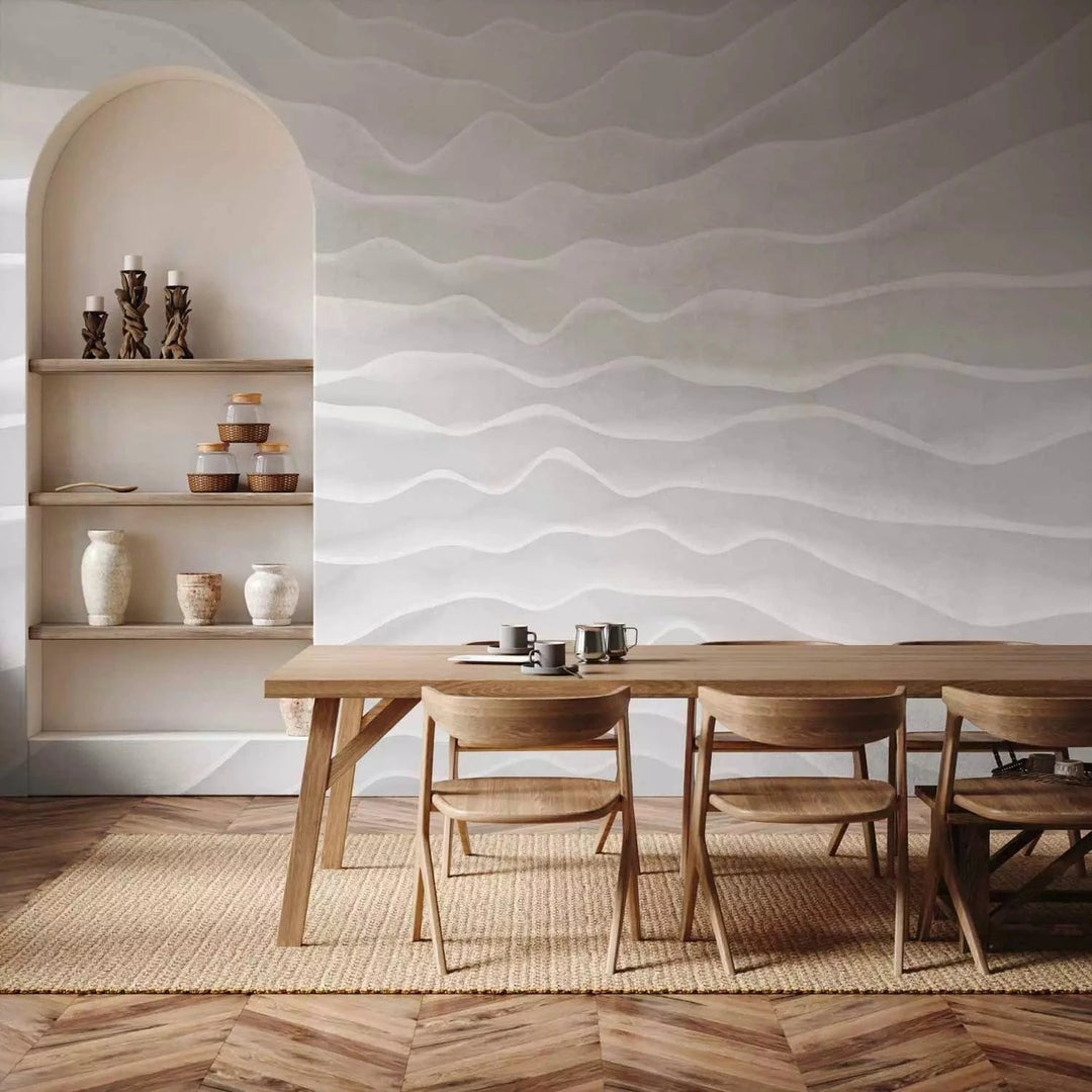 3D fototapetes - Origami, baltā krāsā - minimālismā dizains Tapetenshop.lv