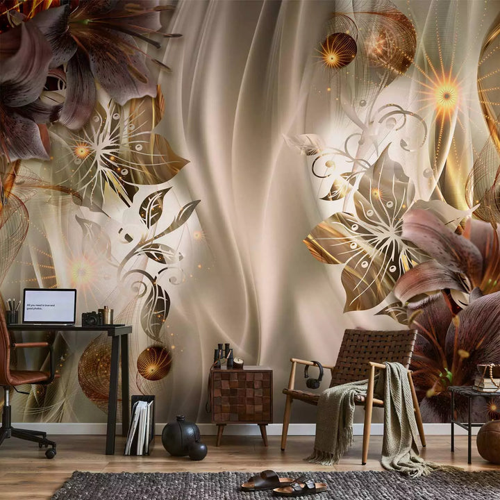 Fototapetai su gėlėmis ir abstrakčiu raštu - Shades of Amber, 91211