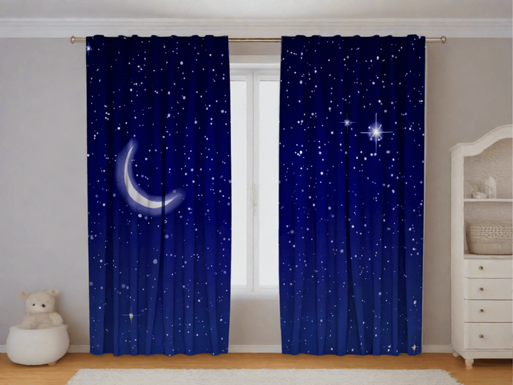 Aizkari guļamistabai ar nakts debess - aprēķināt cenu Tapetenshop.lv