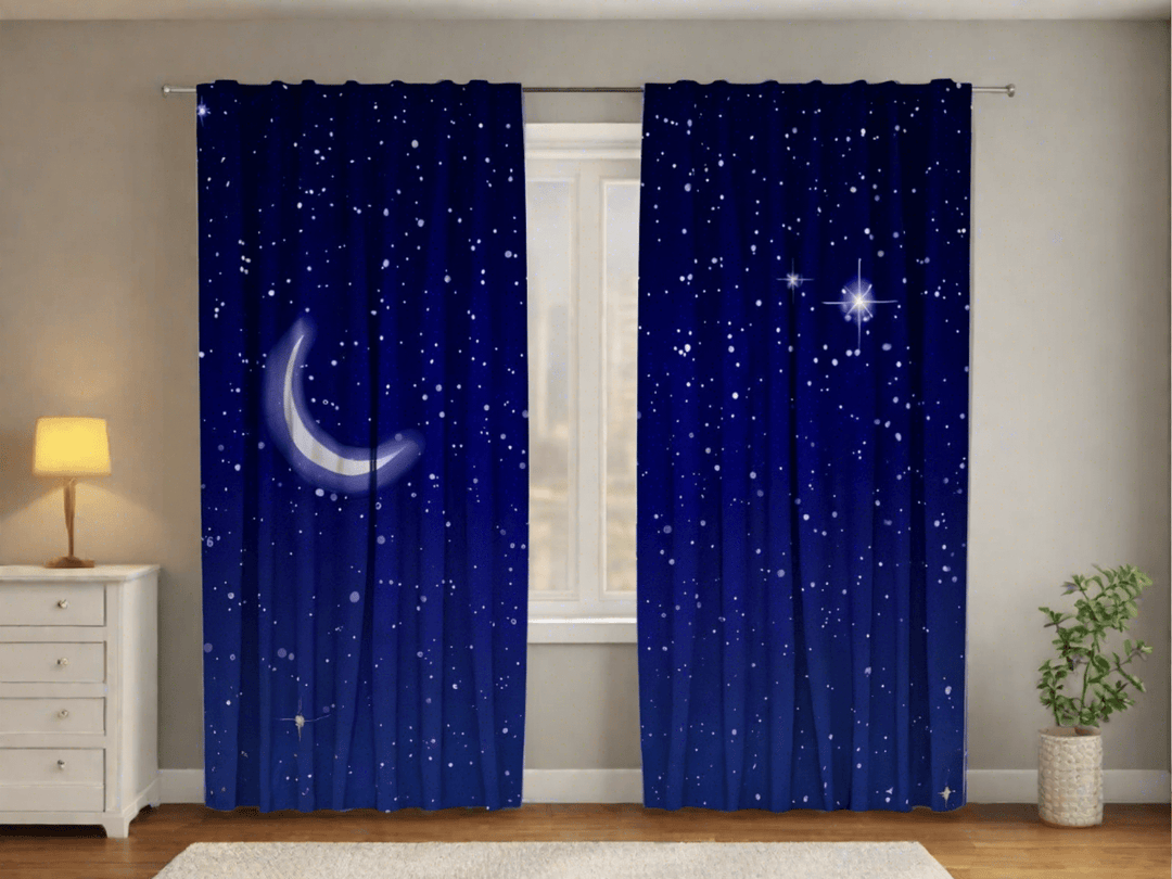 Aizkari guļamistabai ar nakts debess - aprēķināt cenu Tapetenshop.lv