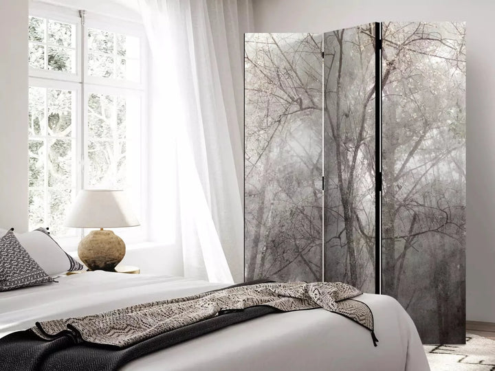 Aizslietnis - ainava ar meža skatu pelēkos toņos: 135x172 cm ART