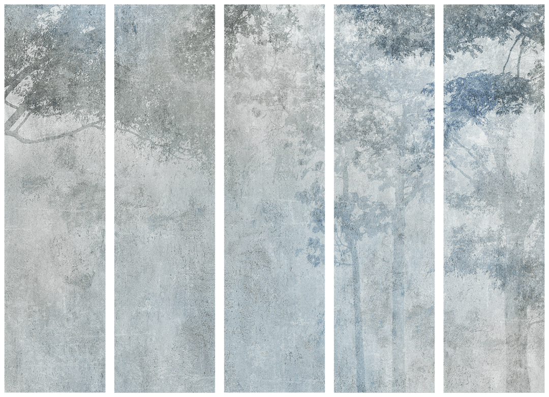 Aizslietnis un telpas sadalītājs zilos un pelēkos toņos, 225x172 cm ART