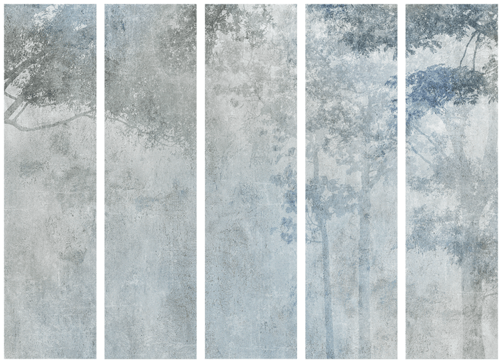 Aizslietnis un telpas sadalītājs zilos un pelēkos toņos, 225x172 cm ART