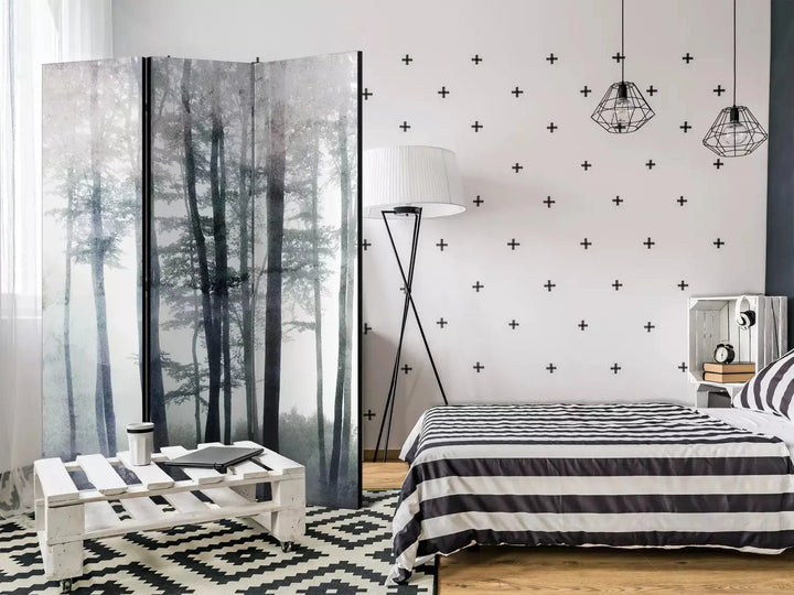 Aizslietnis - Miglains mežs - zaļos toņos, 138108: 135x172 cm ART