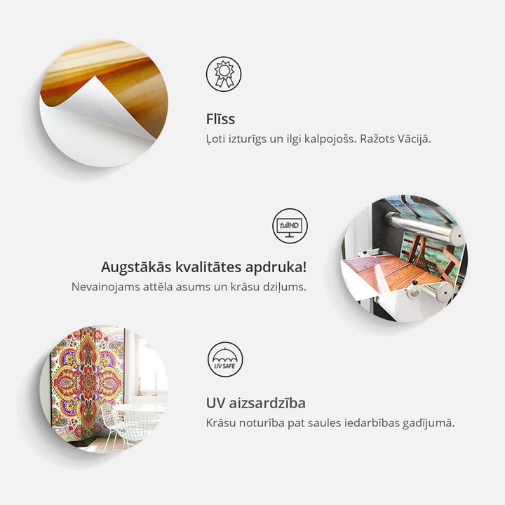 Dekoratīvais aizslietnis ar zaļam lapām uz betona faktūras, 3 daļas ART