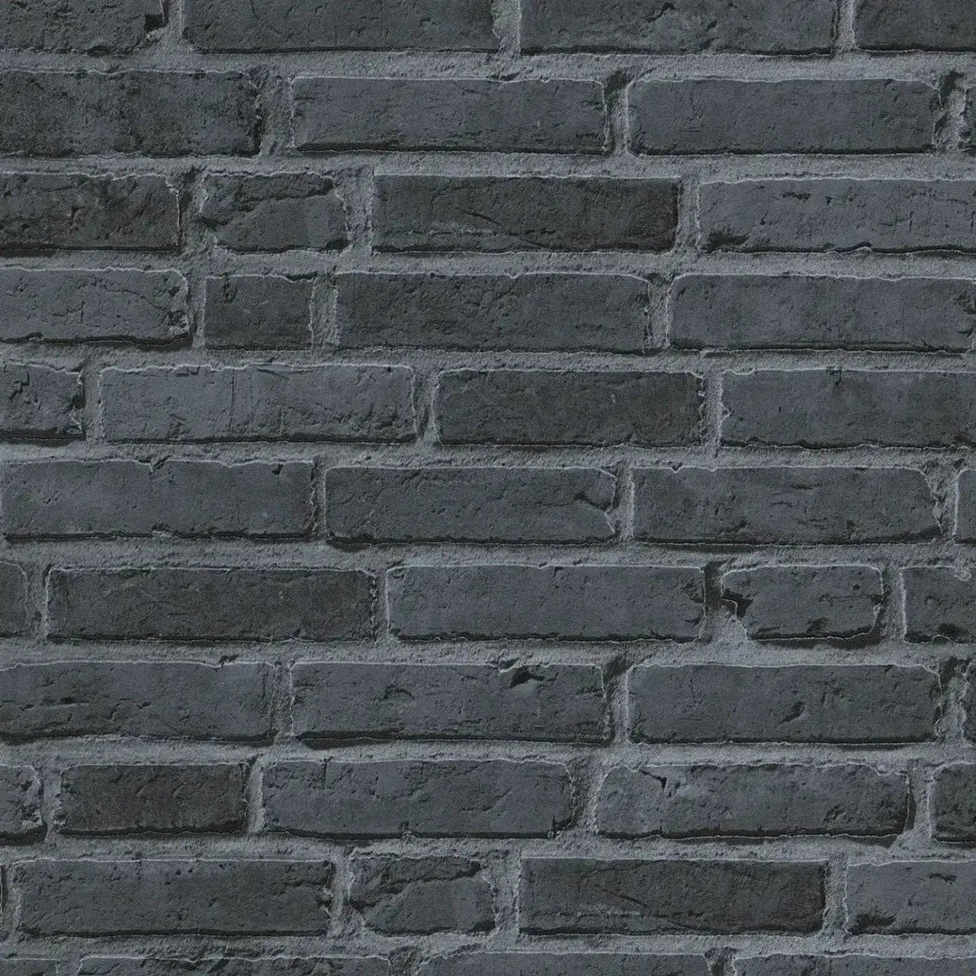 Tapetes ar ķieģeļa imitāciju AS Creation 94283-3 melnā krāsā AS Creation