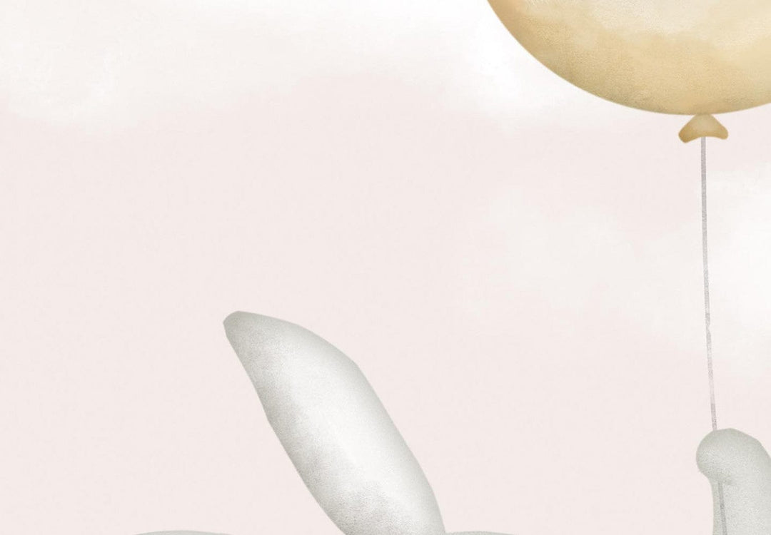 Apaļa glezna bērnistabai (Deluxe) - Zaķis uz mākoņa - 148652 G-ART