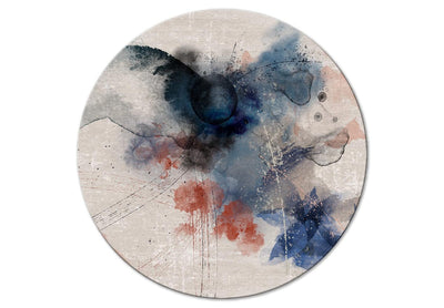 Apaļa kanva (Deluxe) - Abstrakcija ar ziliem traipiem, 148633 G-ART