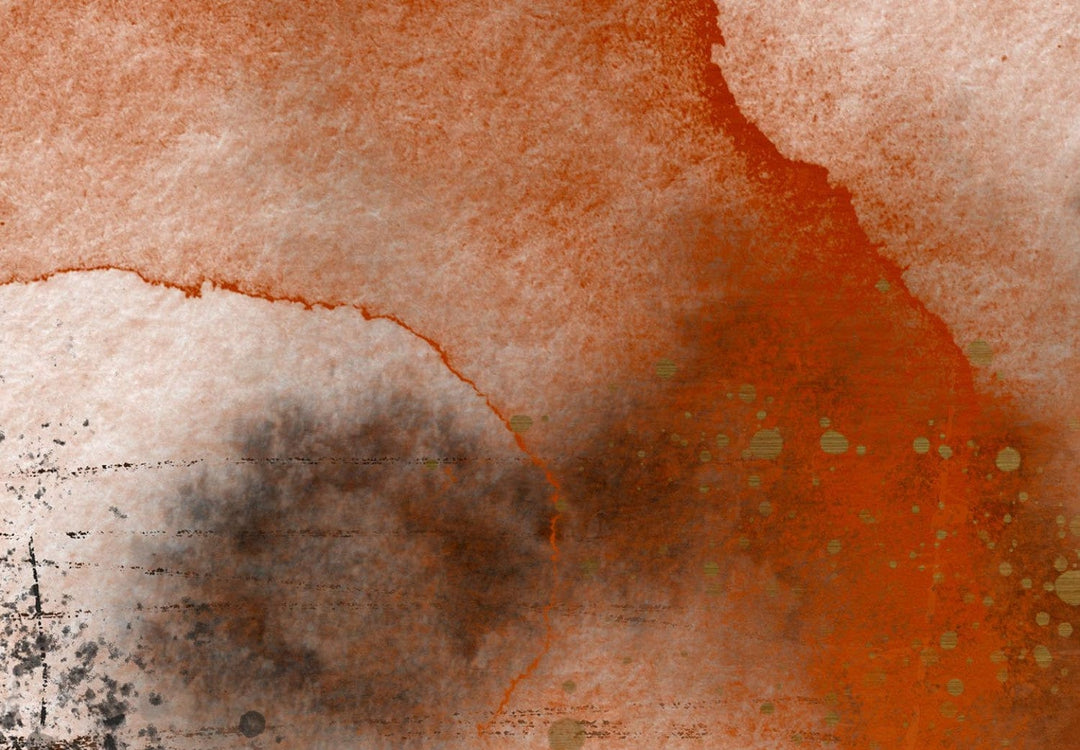 Apaļa formāta glezna - Akvareļu abstrakcija siltos toņos, 148715 G-ART