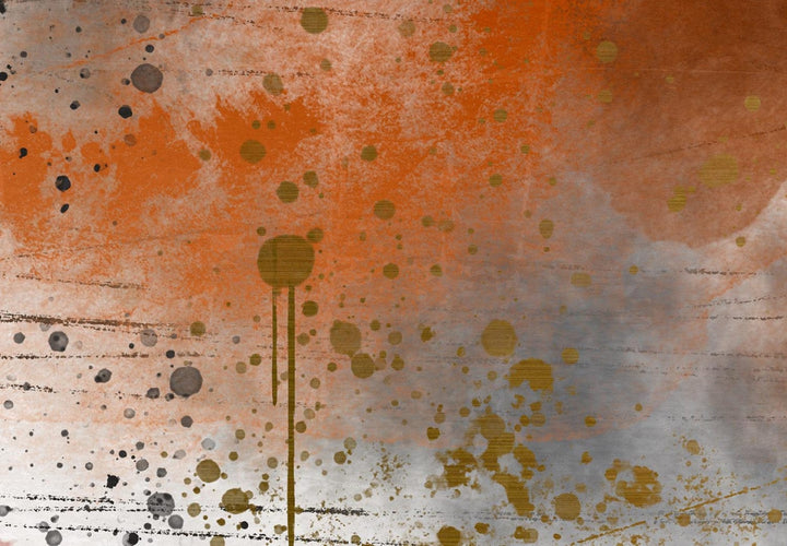 Apaļa formāta glezna - Akvareļu abstrakcija siltos toņos, 148715 G-ART