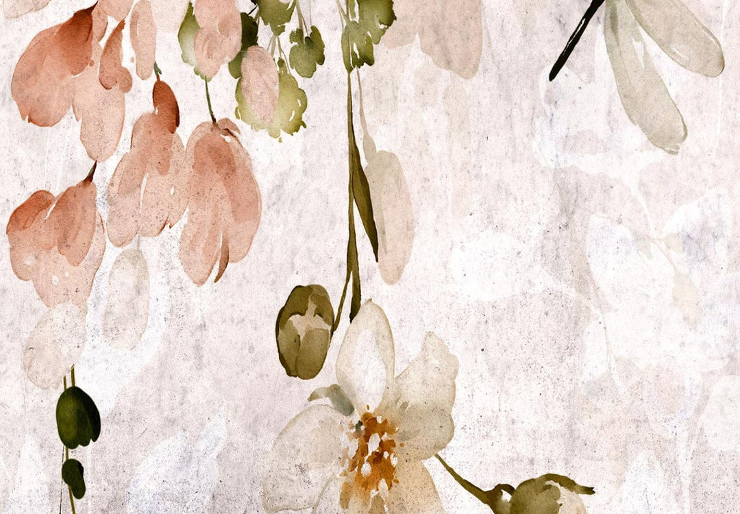 Apaļa formāta glezna - Akvareļu ziedi - 148853 G-ART