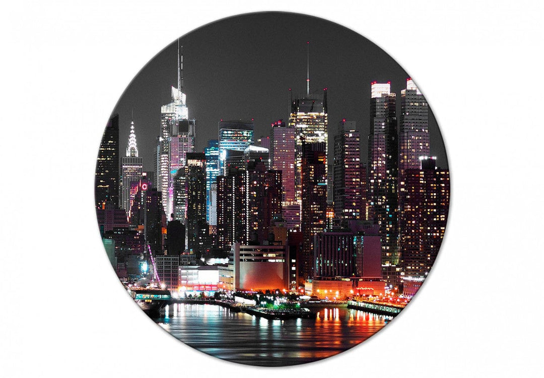Apaļa glezna - Augsti Manhetenas debesskrāpji mēness gaismā, 148614 G-ART
