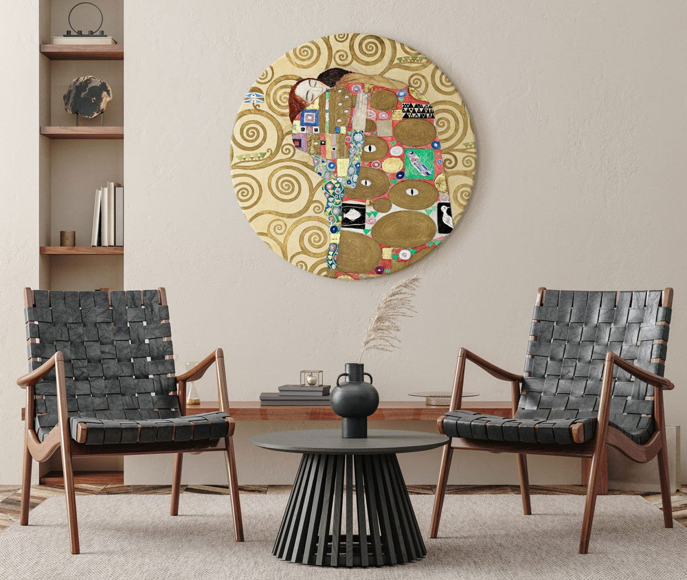Apaļa glezna (Deluxe) - Gustavs Klimts - Pāris apskāvienā - 148736 G-ART