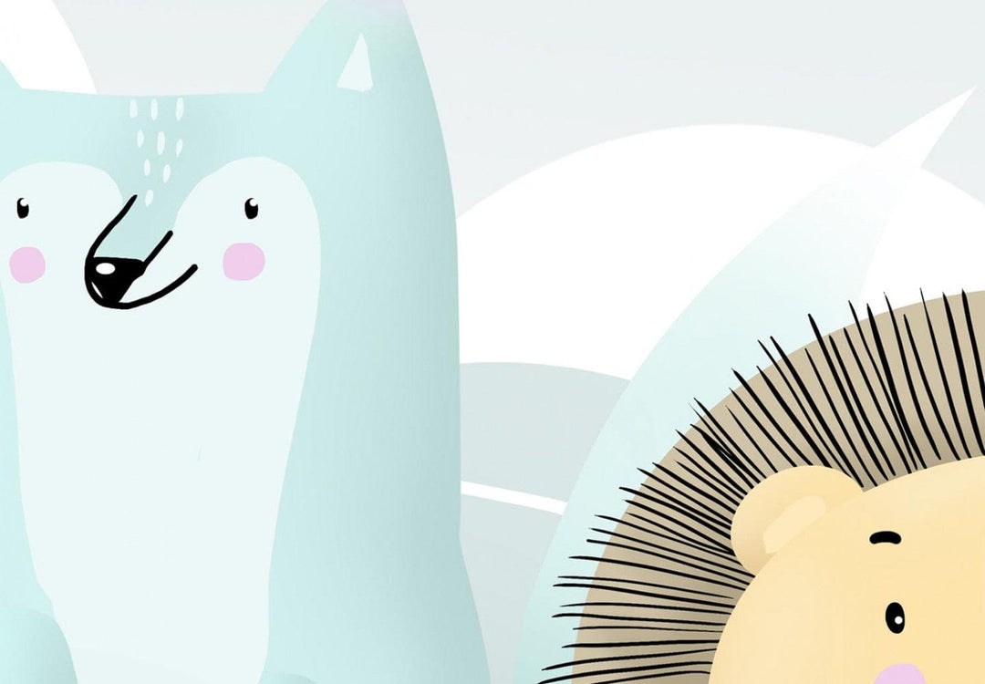 Glezna bērnistabai - lauva, tīģeris, lācis un zaķis mākoņos, 148704 G-ART