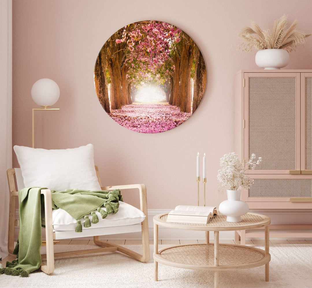 Apaļa glezna - Meža upe un neliels ūdenskritums - 148613 G-ART