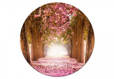 Apaļa Glezna (Deluxe) - Koki ar rozā lapām saules gaismā, 148631 Tapetenshop.lv