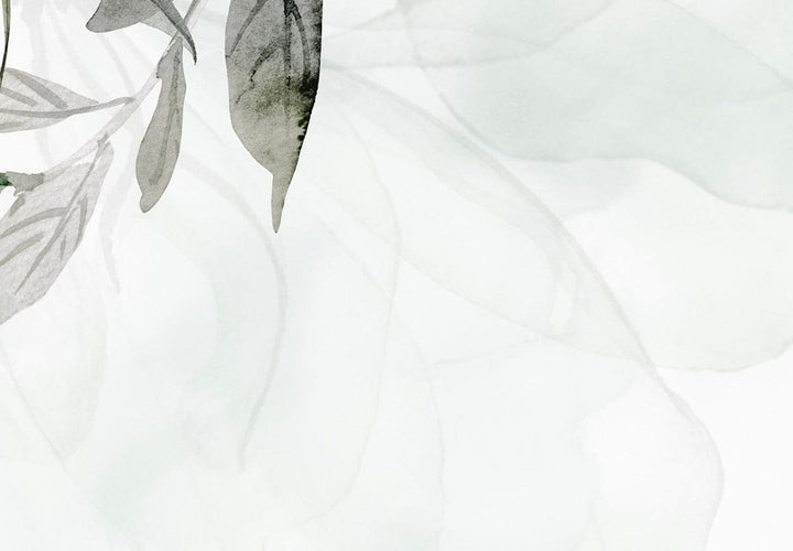 Apaļa glezna (Deluxe) - Lapas gaiši zaļā krāsā - 148675 G-ART