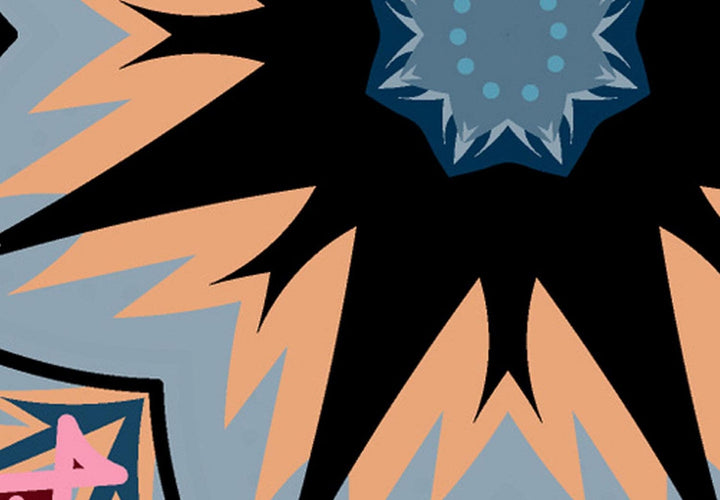 Apaļa glezna - Mandala - austrumu ornaments uz zila fona, 148738 G-ART