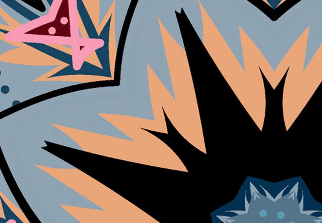 Apaļa glezna - Mandala - austrumu ornaments uz zila fona, 148738 G-ART