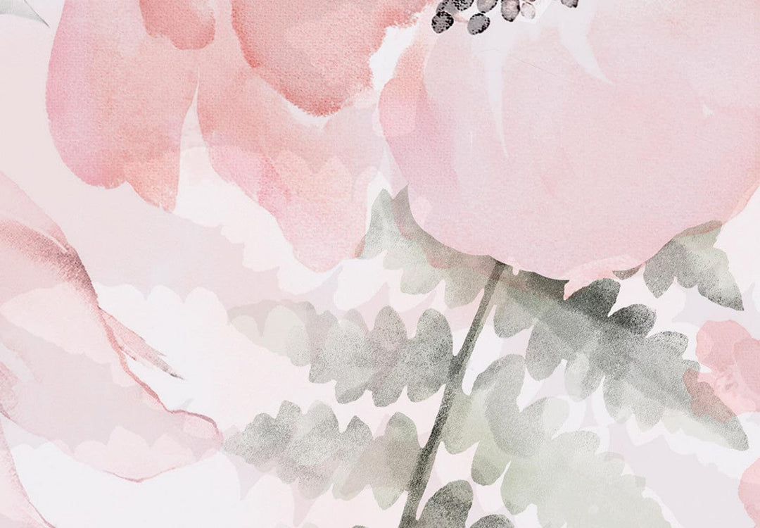 Apaļa glezna - Rozes un papardes akvareļkrāsās, 148911 G-ART