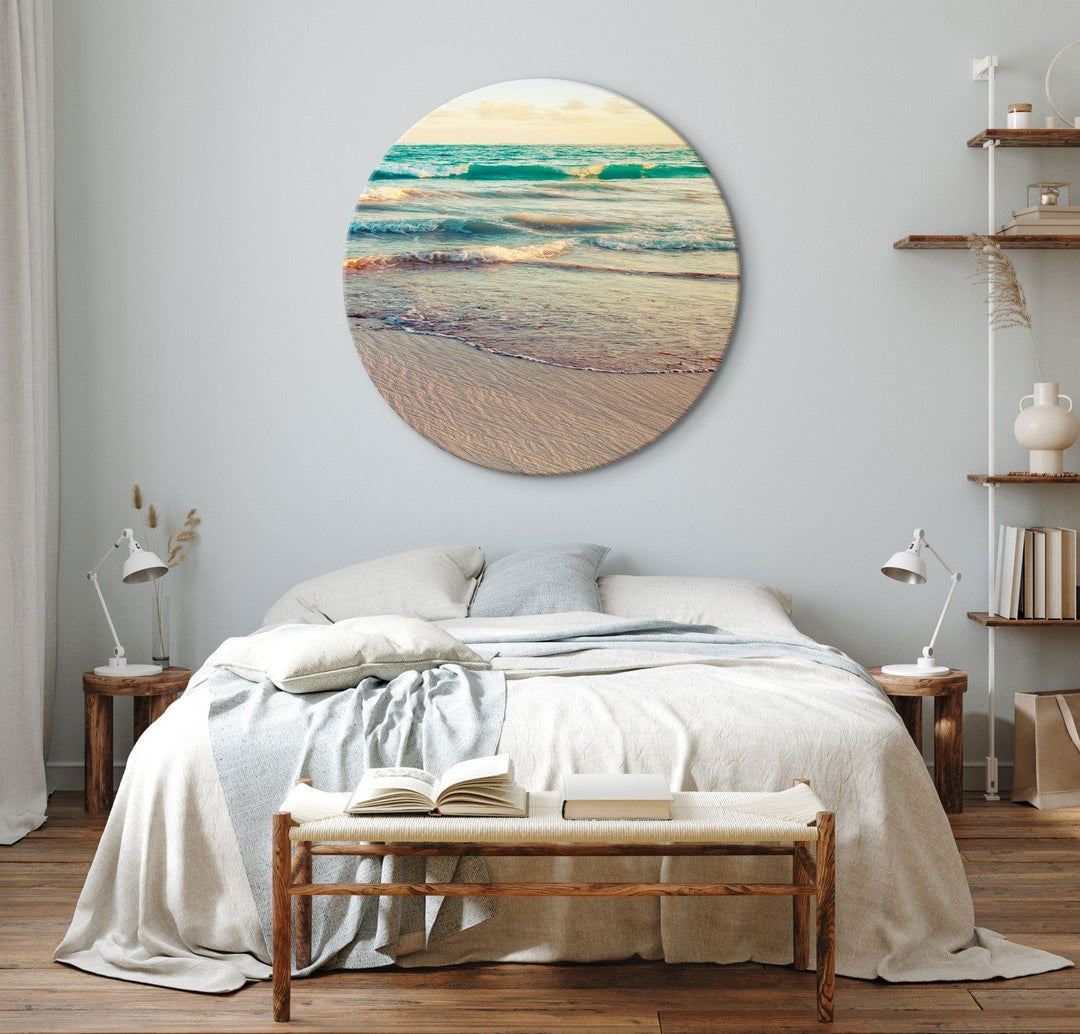 Apaļa glezna (Deluxe) - Saulriets virs jūras - 148724 G-ART