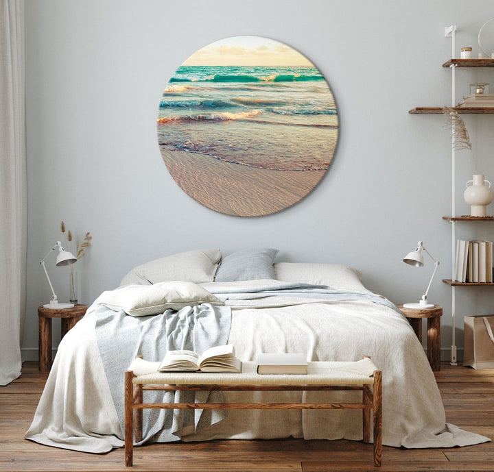 Apaļa glezna (Deluxe) - Saulriets virs jūras - 148724 G-ART