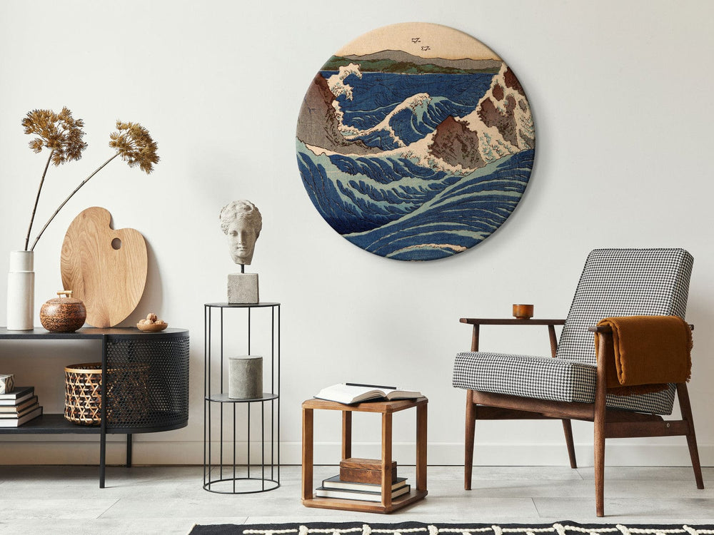 Apaļa glezna (Deluxe) - Utagava Hirošige - Lielais zilais vilnis - 148749 G-ART