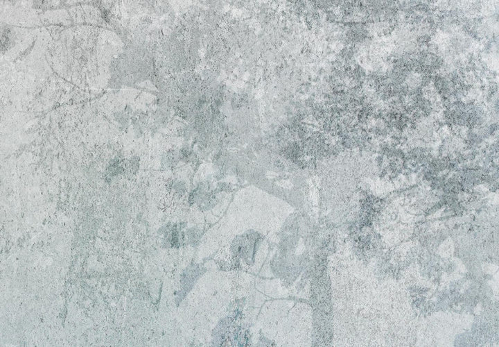 Apaļa glezna ar dabu - mežs zilos un pelēkos toņos, 151477 G-ART