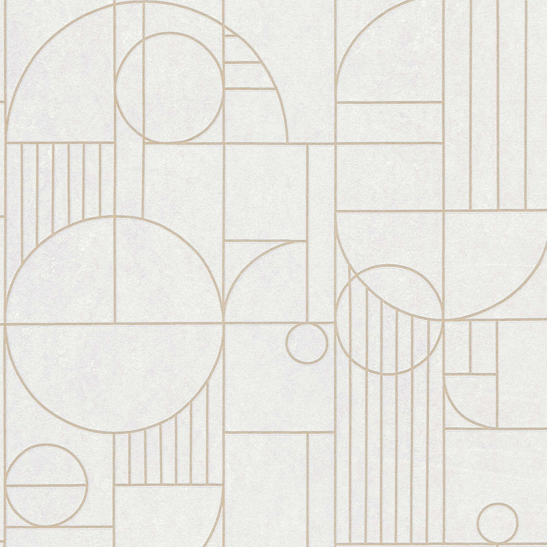 Art Deco stila tapetes ar ģeometrisko rakstu baltā krāsā - 1363660 AS Creation