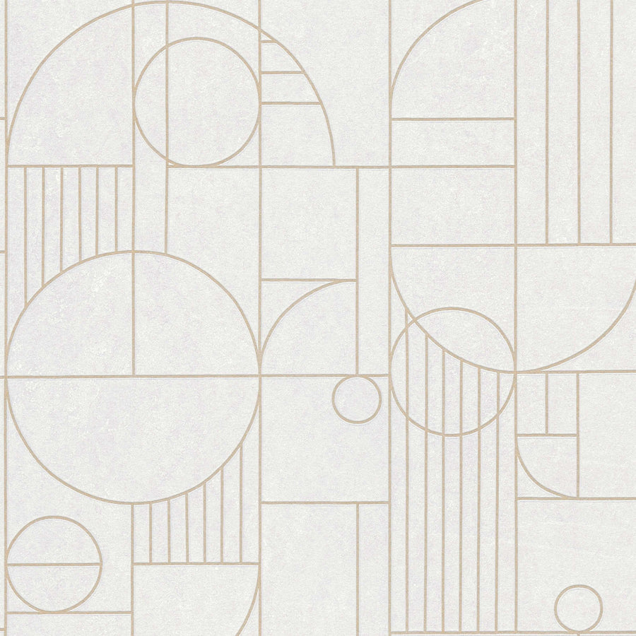 Art Deco stila tapetes ar ģeometrisko rakstu baltā krāsā - 1363660 AS Creation