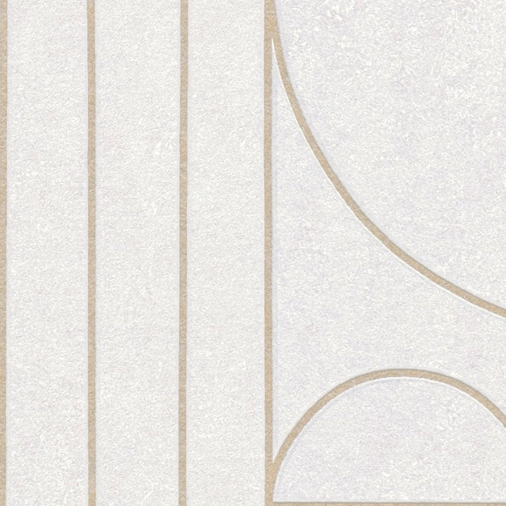 Art Deco stila tapetes ar ģeometrisko rakstu baltā krāsā - 1363660 AS Creation