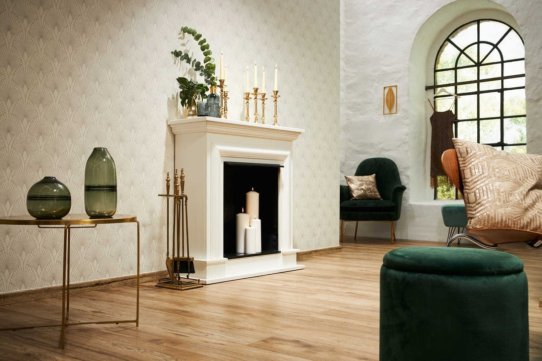 Art Deco tapetes glamūra stilā -  krēmkrāsas toņos AS 374271 AS Creation