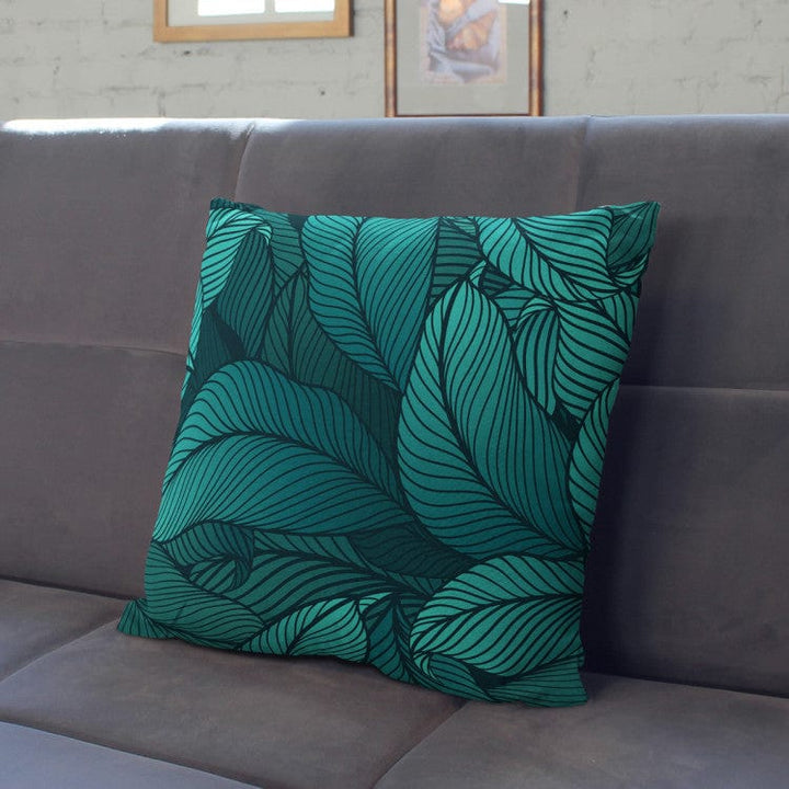 Dekoratīvas spilvendrānas - Grafisks ziedu raksts jūras toņos G-art