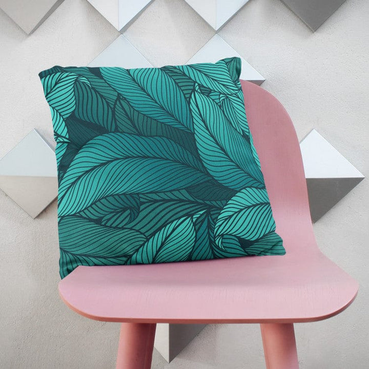 Dekoratīvas spilvendrānas - Grafisks ziedu raksts jūras toņos G-art