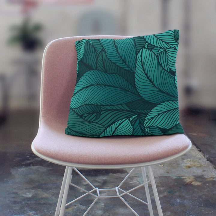 Dekoratīvas spilvendrānas - Grafisks ziedu raksts jūras toņos G-art