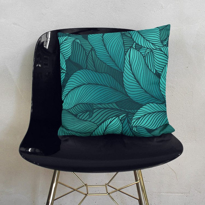 Dekoratīvas spilvendrānas - Grafisks ziedu raksts jūras toņos G-art