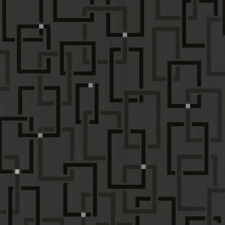 Dizaina tapetes retro stilā ar 3D efektu, melnā - 702172 AS Creation