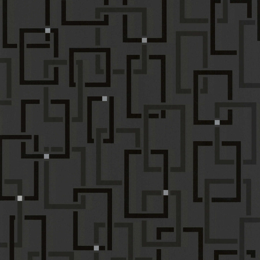 Dizaina tapetes retro stilā ar 3D efektu, melnā - 702172 AS Creation