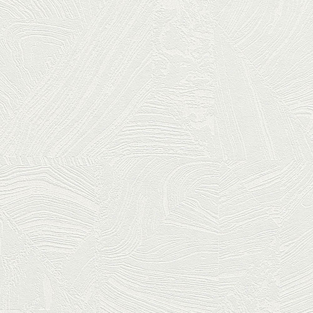 Ekoloģiskas tapetes ar abstrakta rakstu baltā krāsā - 3747067, Bez PVC Tapetenshop.lv