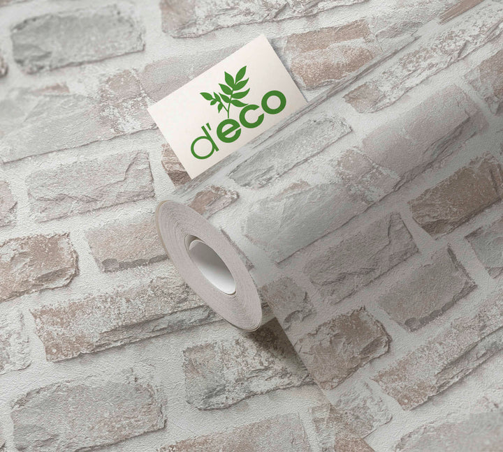 Ekoloģiskas tapetes ar dabīgā akmens rakstu: pelēkā krāsā, 386371 AS Creation