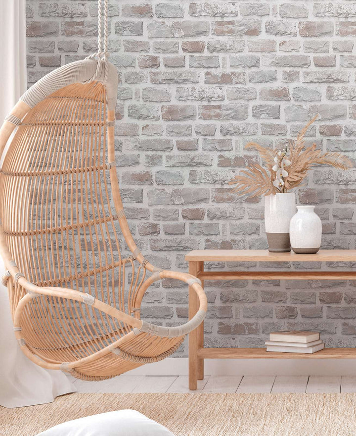 Ekoloģiskas tapetes ar dabīgā akmens rakstu: pelēkā krāsā, 386371 AS Creation