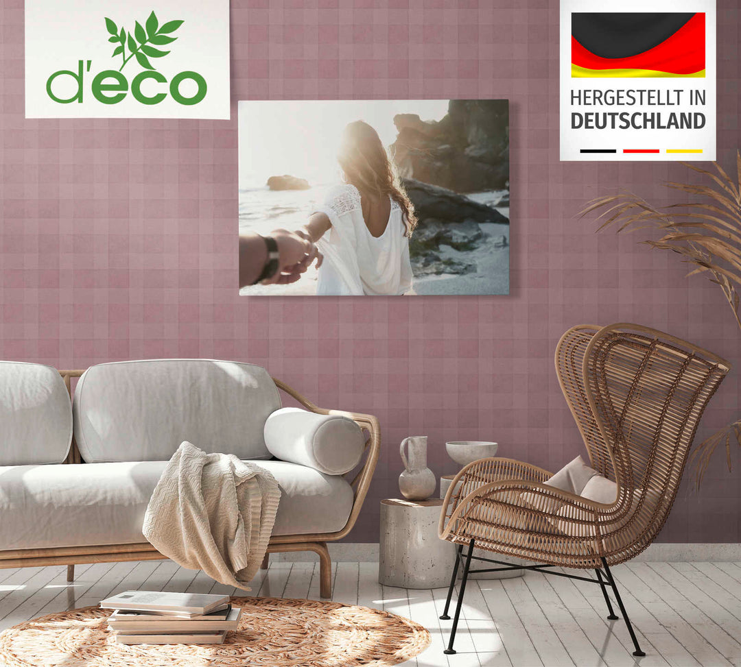 Ekoloģiskas tapetes ar rūtainu rakstu, bez PVC: violetas, 386645 AS Creation