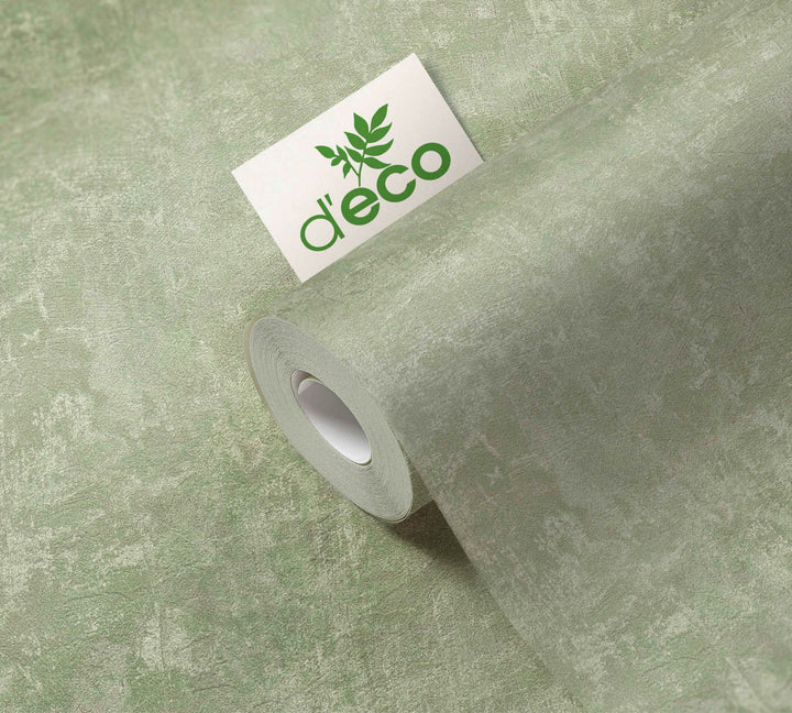 Ekoloģiskas tapetes bez PVC ar teksturētu izskatu: gaiši zaļā, 386392 AS Creation